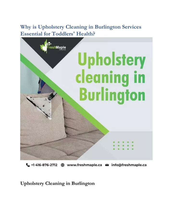 why is upholstery cleaning in burlington services