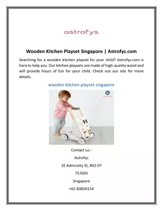 Wooden Kitchen Playset Singapore | Astrofys.com