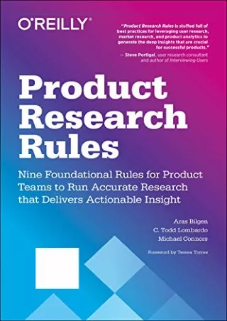 PDF/BOOK Product Research Rules: Nine Foundational Rules for Product Teams to Ru