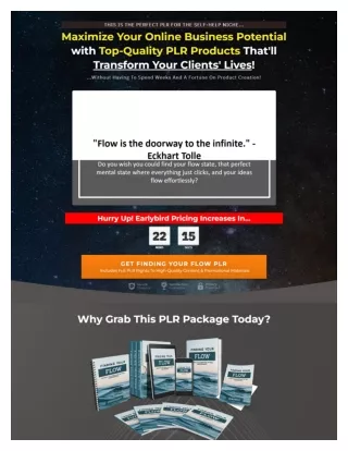 (PLR) Finding Your Flow - Maximize Your Online Business Potential with Top-Quality PLR Products