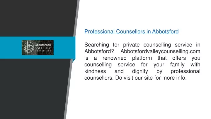 professional counsellors in abbotsford searching