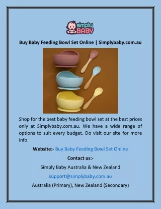 Buy Baby Feeding Bowl Set Online  Simplybaby.com