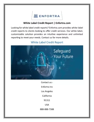 white label credit report enfortra com