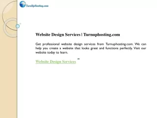 Website Design Services  Turnuphosting.com