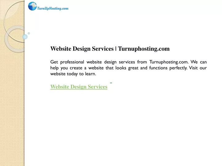 website design services turnuphosting