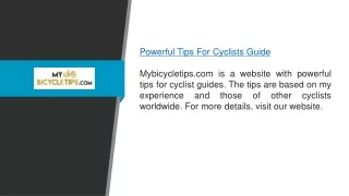 Powerful Tips for Cyclists Guide  Mybicycletips.com