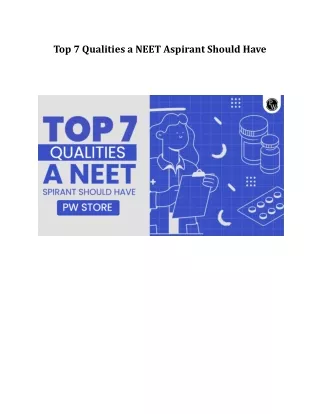 Top 7 Qualities a NEET Aspirant Should Have