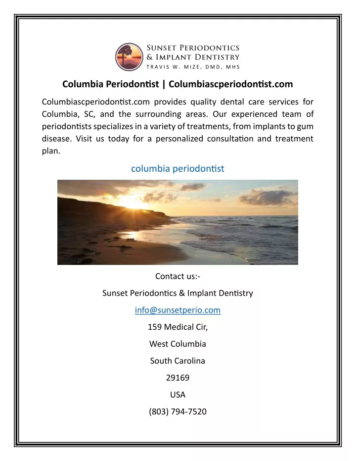 columbia periodontist columbiascperiodontist com