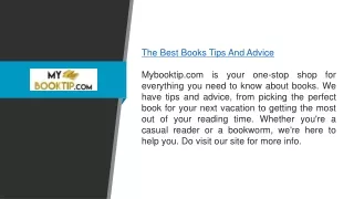 The Best Books Tips And Advice  Mybooktip.com