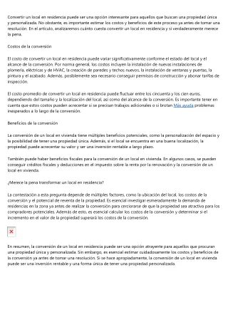 convertir un local en residencia puede