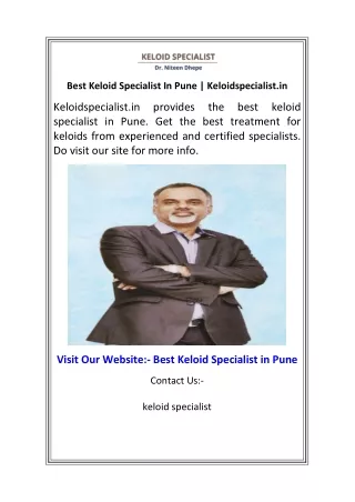 Best Keloid Specialist In Pune  Keloidspecialist.in