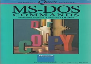 download MS-DOS Commands: Including Version 4 and the DOS Shell (Microsoft Quick