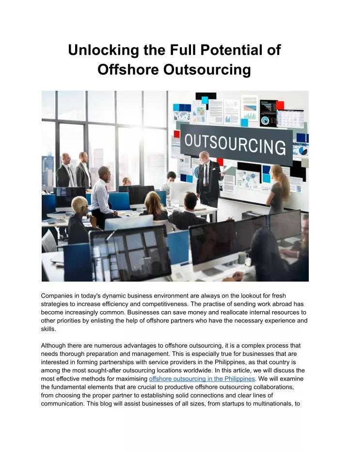 unlocking the full potential of offshore