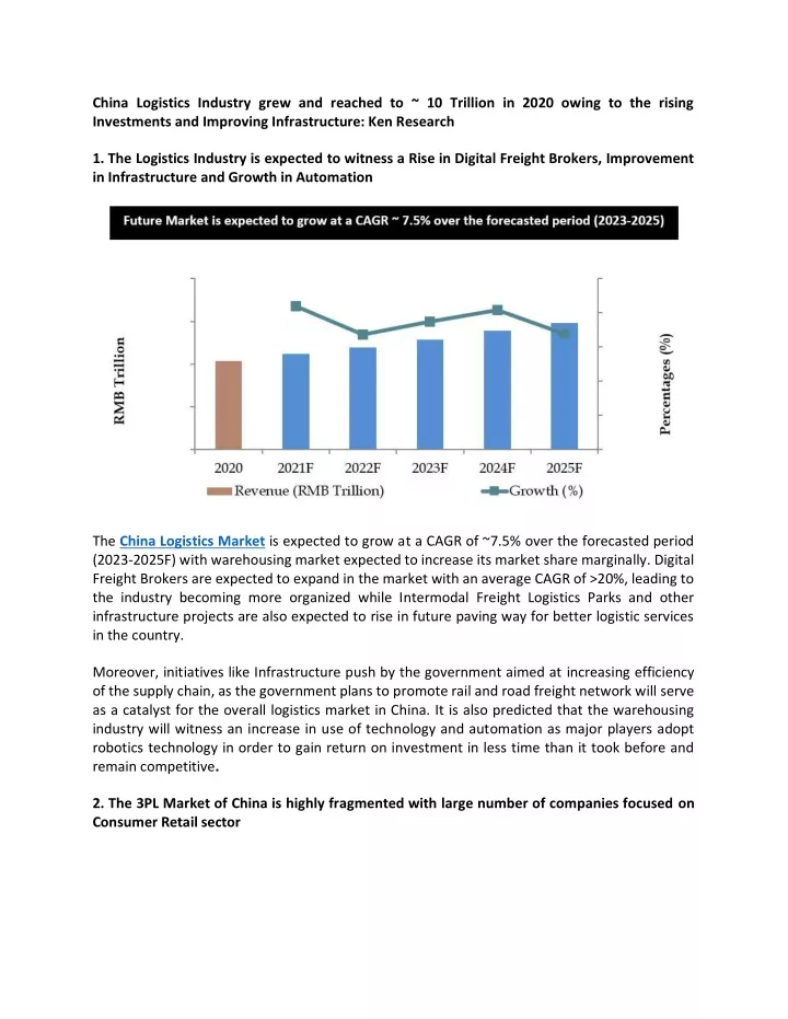 china logistics industry grew and reached