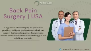 Back Pain Surgery | Expert Care at Jagannathan Neurosurgery