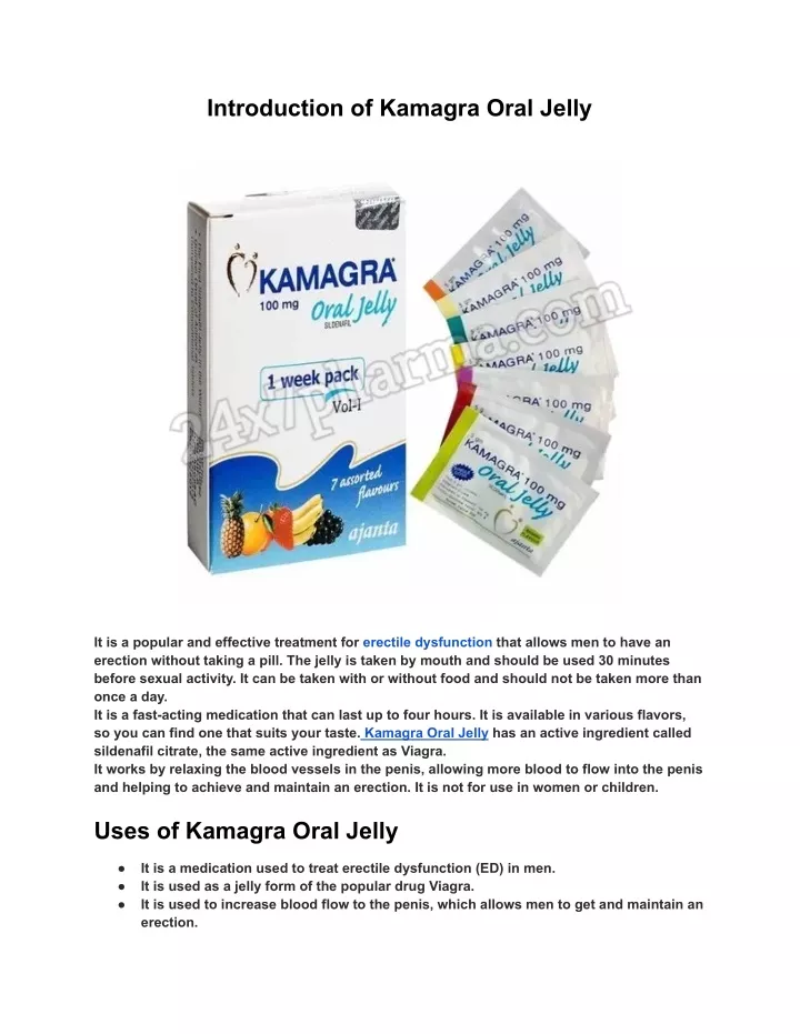 introduction of kamagra oral jelly