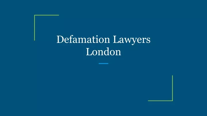 defamation lawyers london
