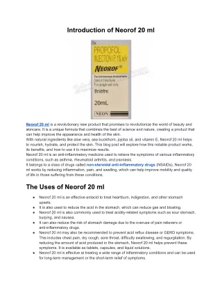 introduction of neorof 20 ml