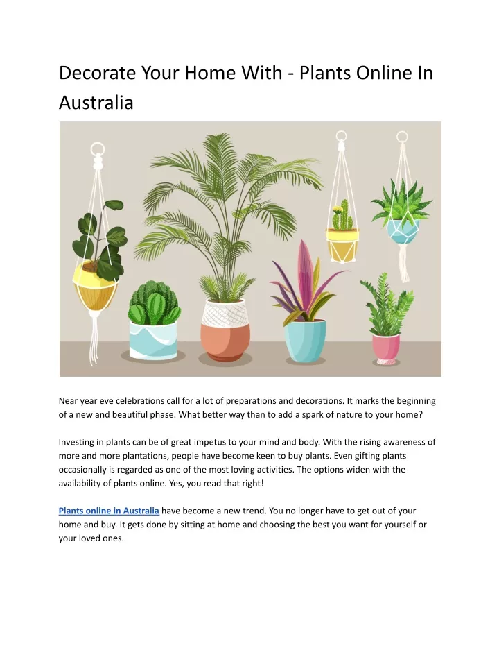 decorate your home with plants online in australia