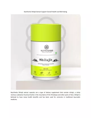 nutriherbs shilajit extract support overall
