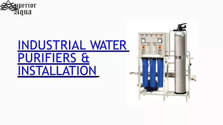 industrial water purifiers installation