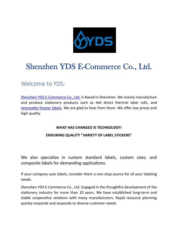 shenzhen yds e shenzhen yds e commerce