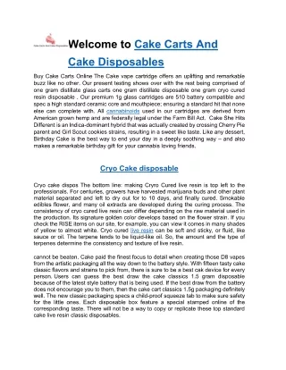 Welcome to Cake Carts And disposables