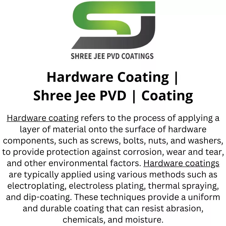 hardware coating shree jee pvd coating