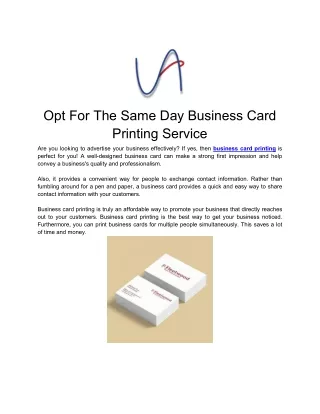 opt for the same day business card printing