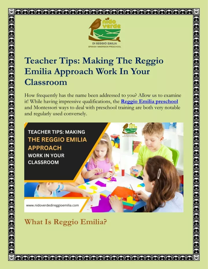 teacher tips making the reggio emilia approach