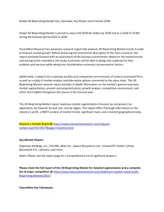 global 3d bioprinting market size overview