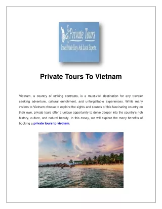 Vietnam Private Tours - Amazing Tours & Excellent Services - My Way Travel