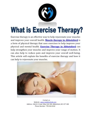 What is Exercise Therapy?