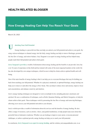health related blogger