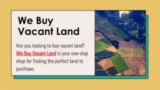 We Buy Vacant Land USA