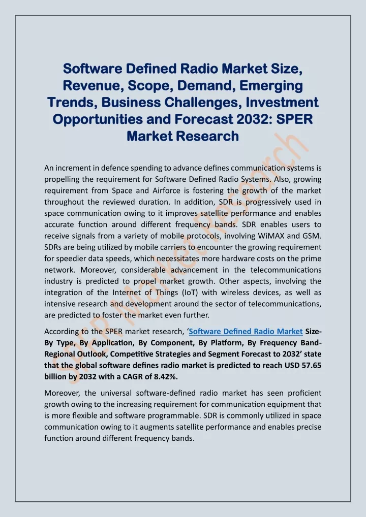 software defined radio market size software