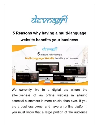 5 reasons why having a multi language