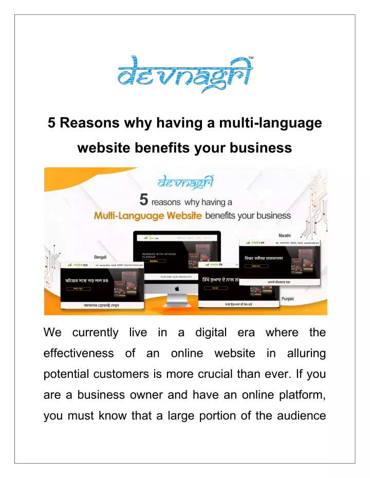 5 reasons why having a multi language