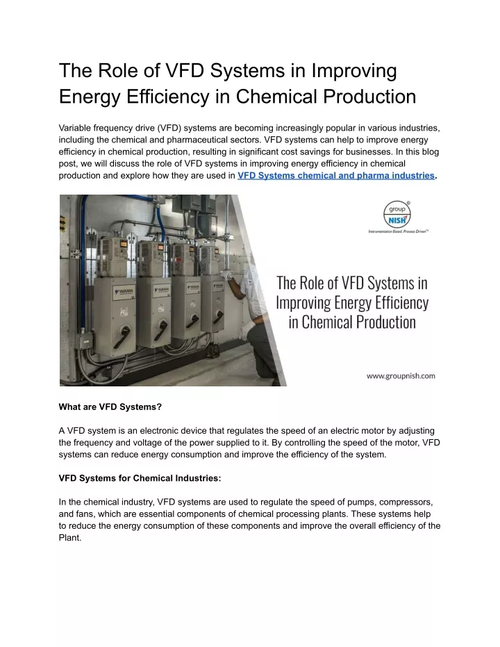 the role of vfd systems in improving energy