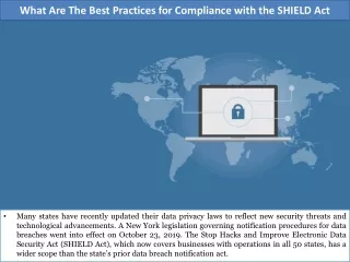 What Are The Best Practices for Compliance with the SHIELD Act?