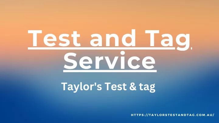 test and tag service taylor s test tag