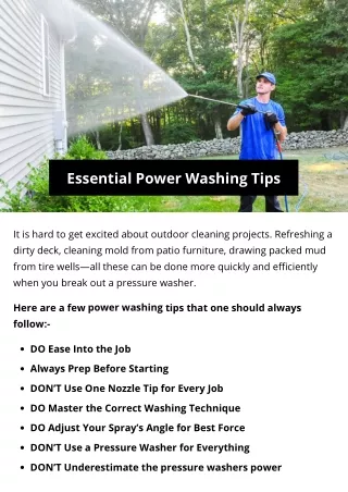 essential power washing tips