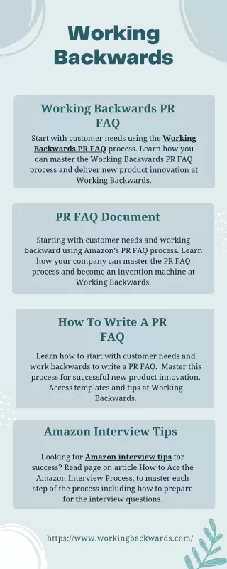 Working Backwards PR FAQ