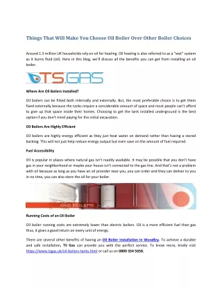 Things That Will Make You Choose Oil Boiler Over Other Boiler Choices