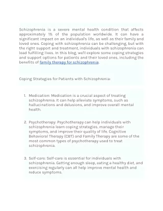 schizophrenia is a severe mental health condition