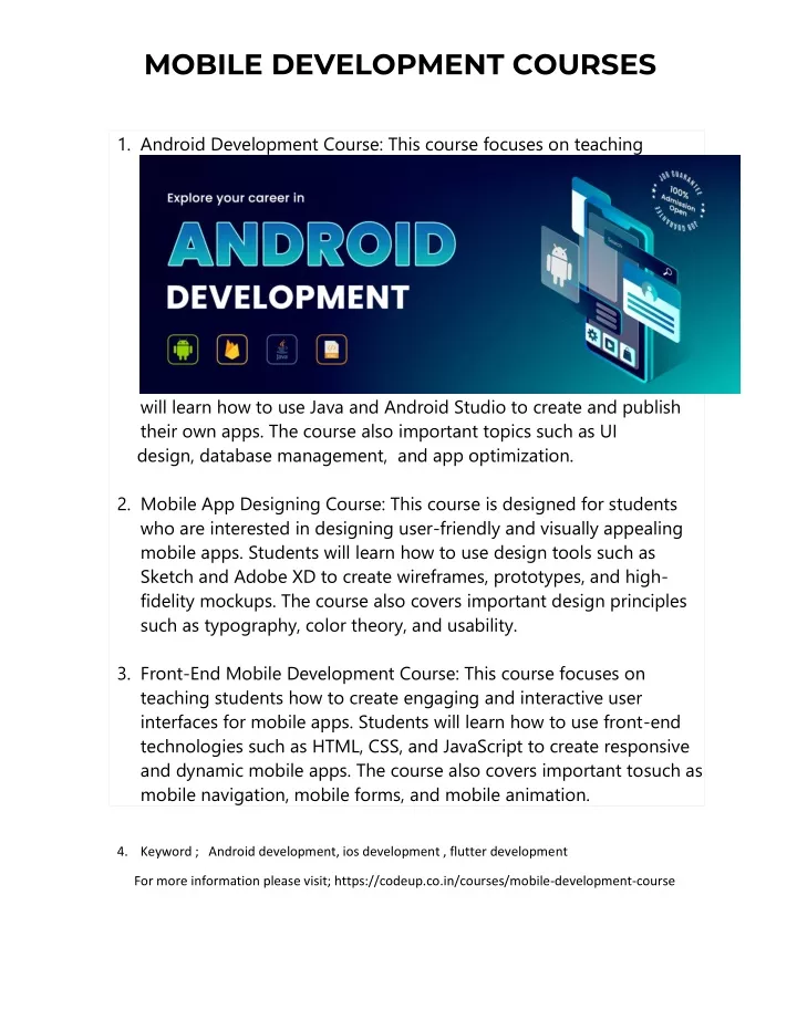 mobile development courses