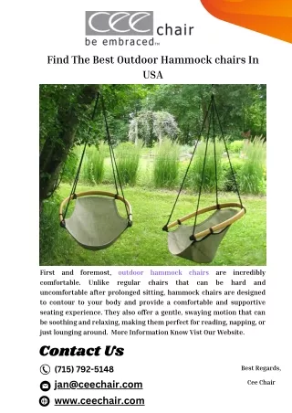 Find The Best Outdoor Hammock chairs In USA