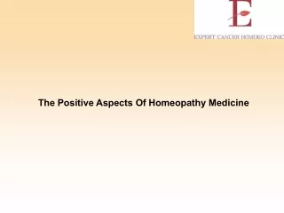 The Positive Aspects Of Homeopathy Medicine