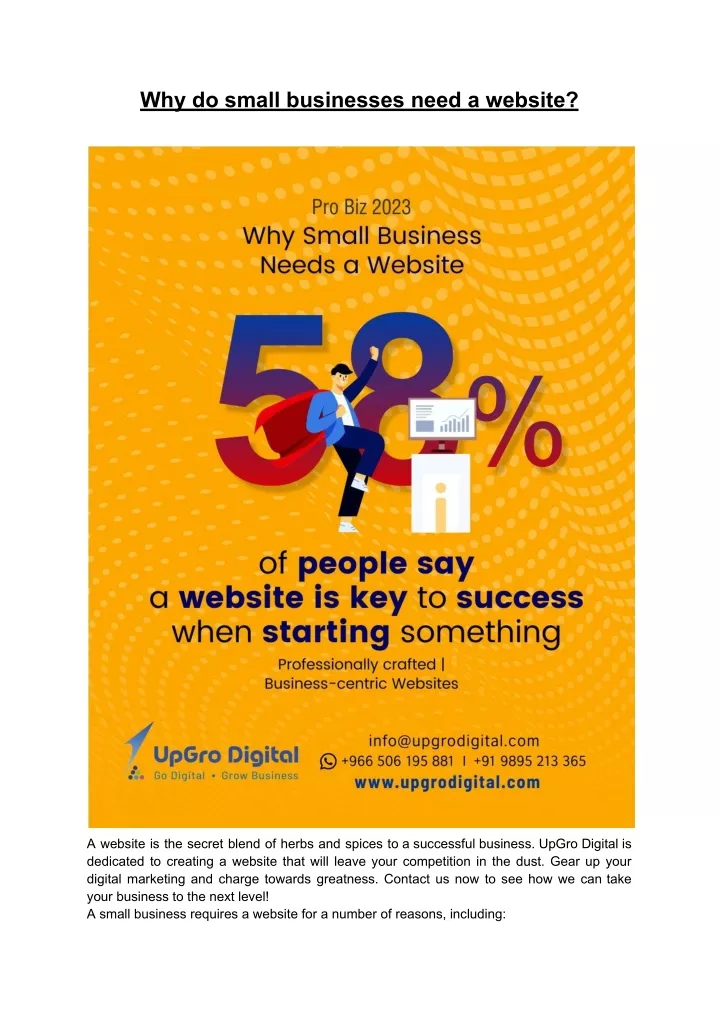 why do small businesses need a website