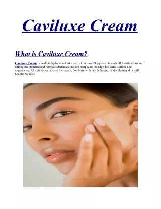 Caviluxe Cream Official - 100% Legitimate